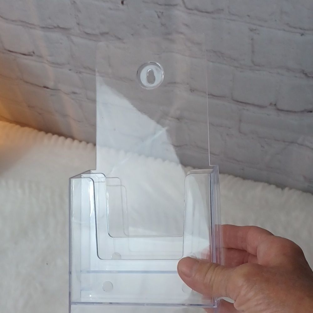 Brochure ‎ Display Double  Holder Stand Acrylic    W4.5x9H  There Is 10 New